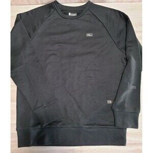 Hall of Fame Black Sweatshirt Men’s Large Crewneck Logo Patch Streetwear Cotton